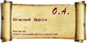 Oracsek Appia névjegykártya